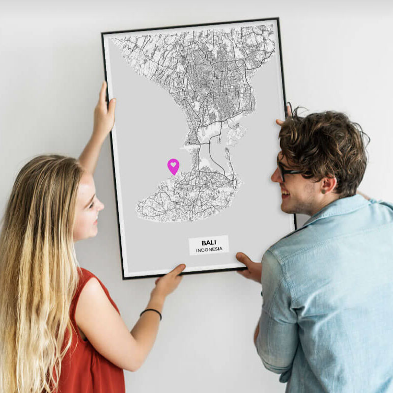 🗺️ Mapdesign - Affiche carte ville personnalisée inspirée de vos